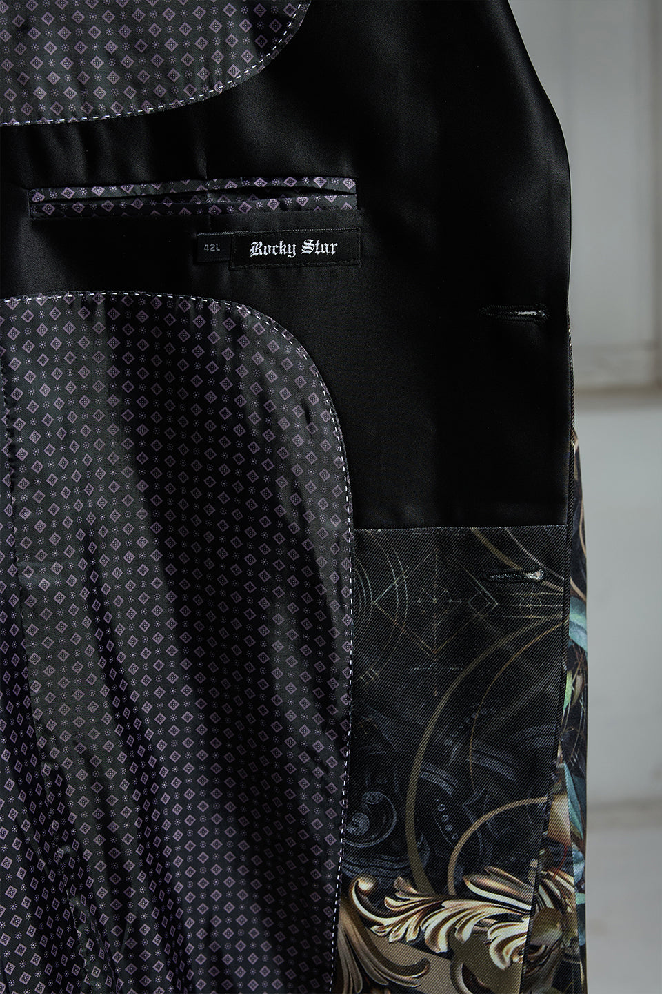 Black Printed Blazer