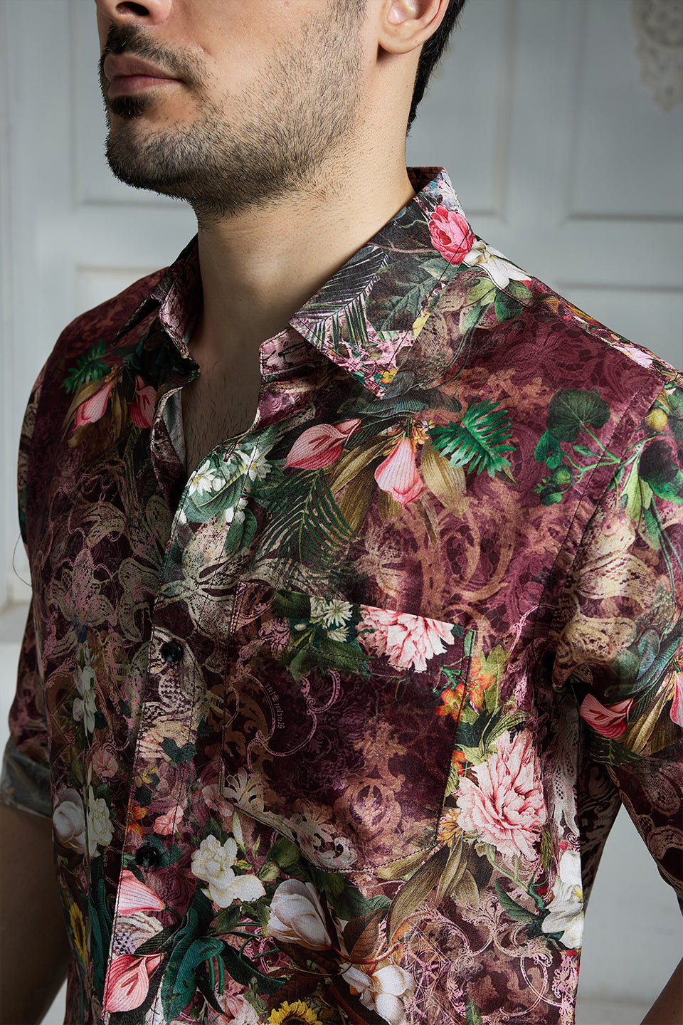 Maroon Printed Shirt