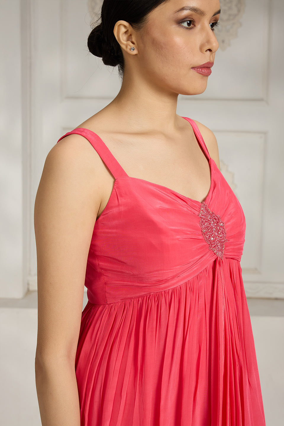 Fuchsia Embroidered Dress