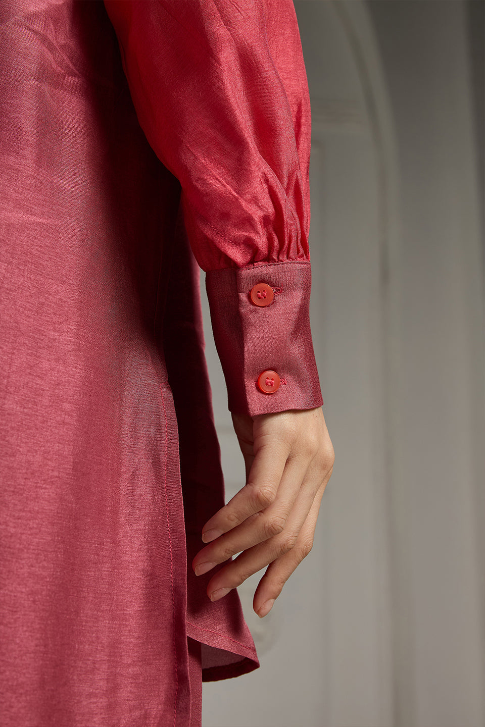 Pink Colour Blocked Tunic Set