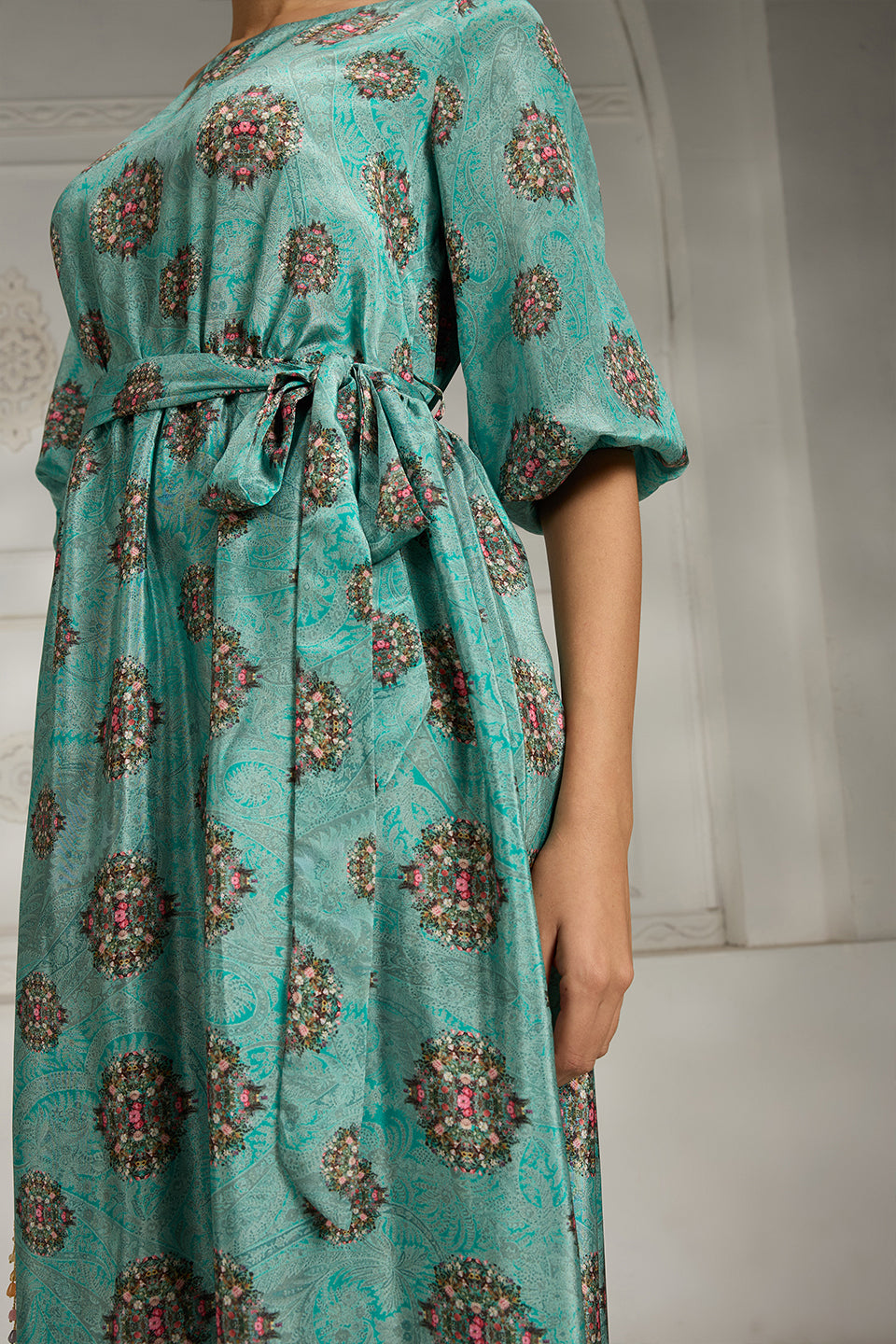 Green Floral Printed Dress