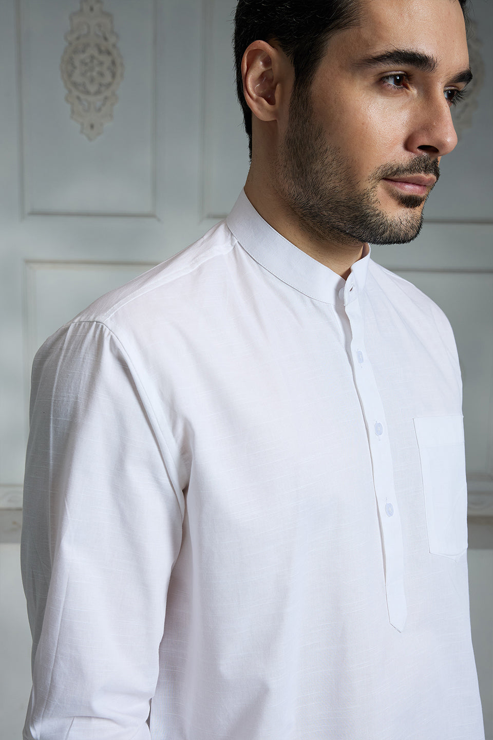 White Kurta Style Shirt