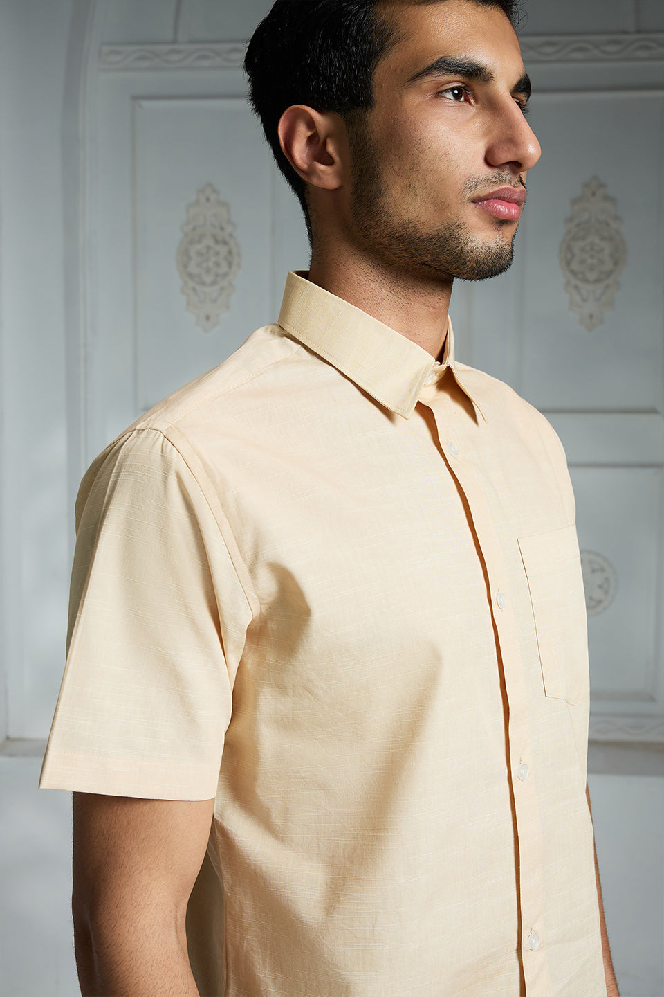 Beige Solid Shirt