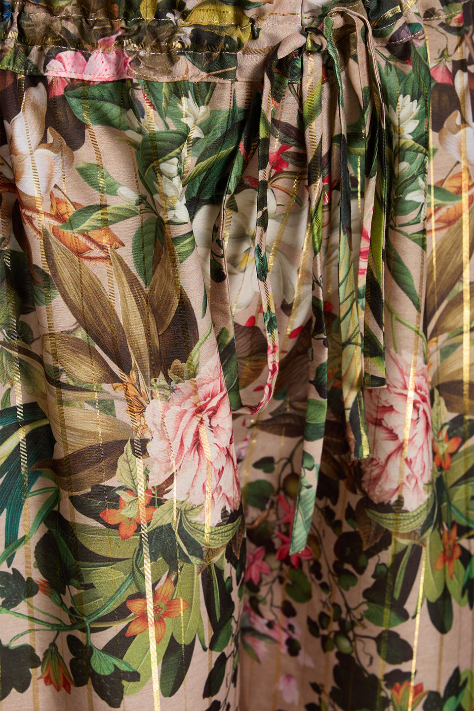 Beige Printed Tunic Set