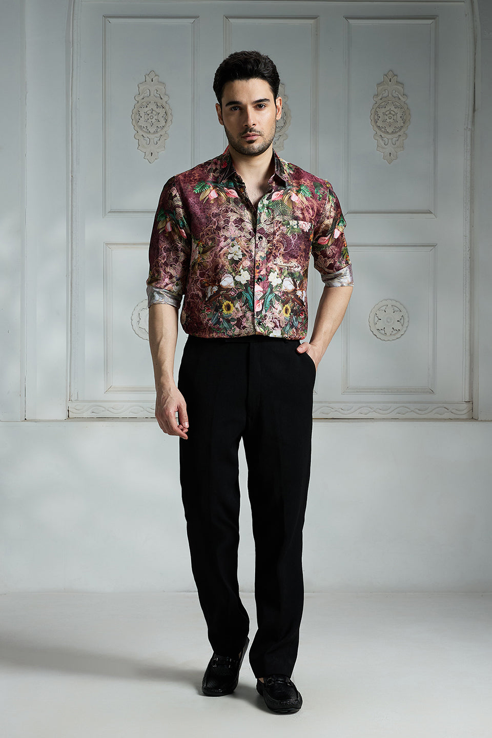 Maroon Printed Shirt