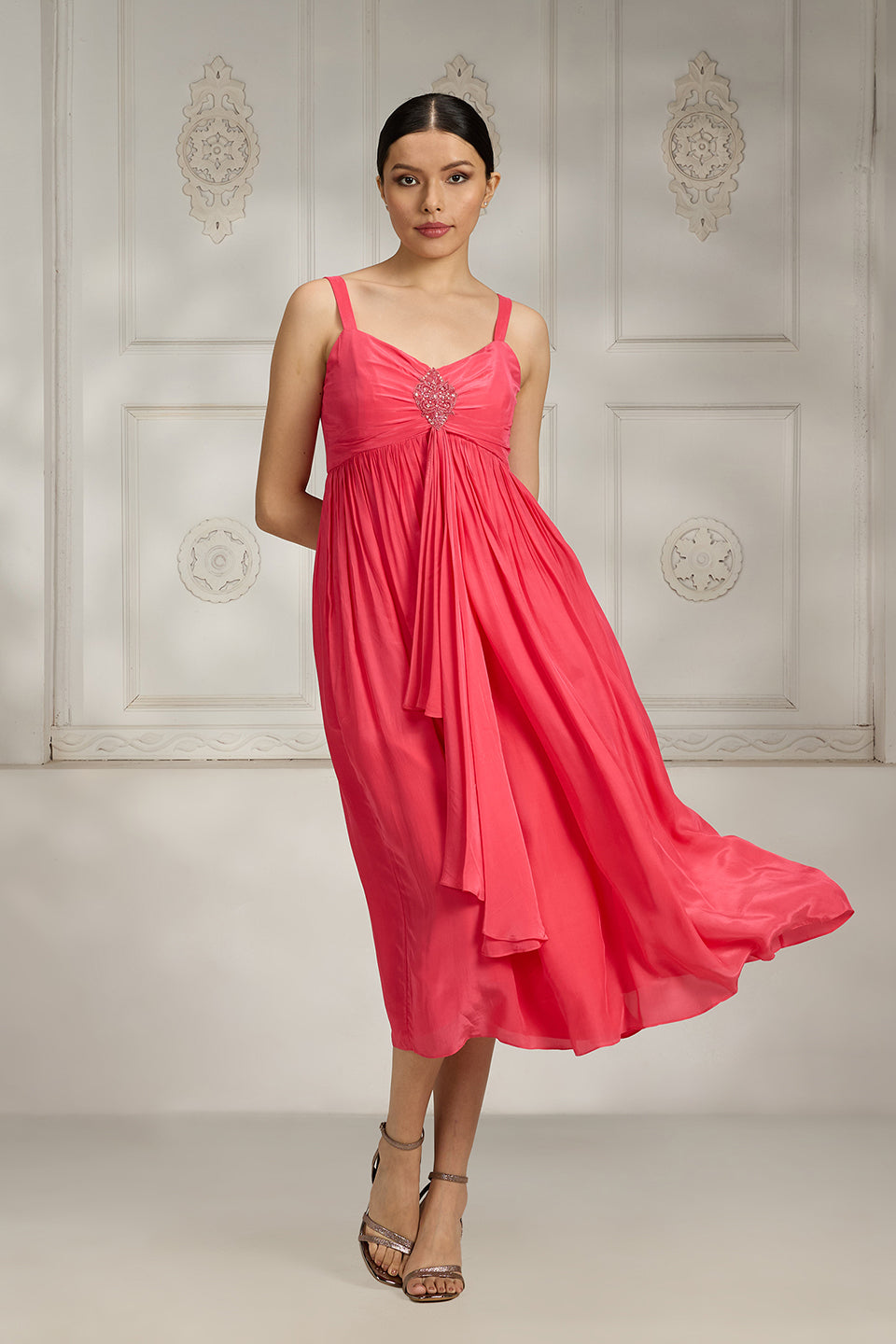 Fuchsia Embroidered Dress