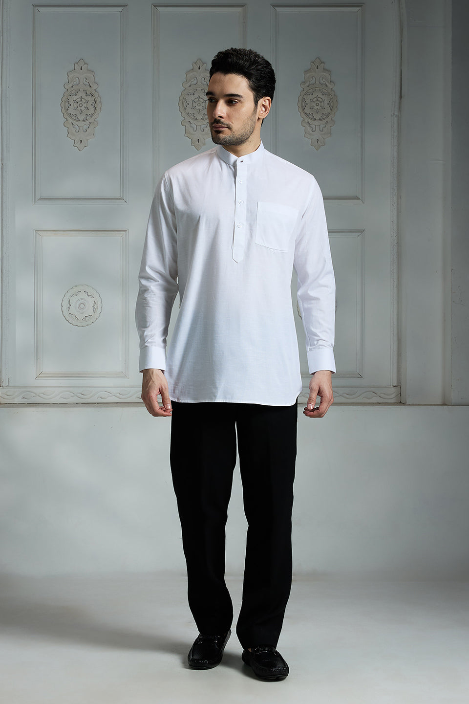 White Kurta Style Shirt