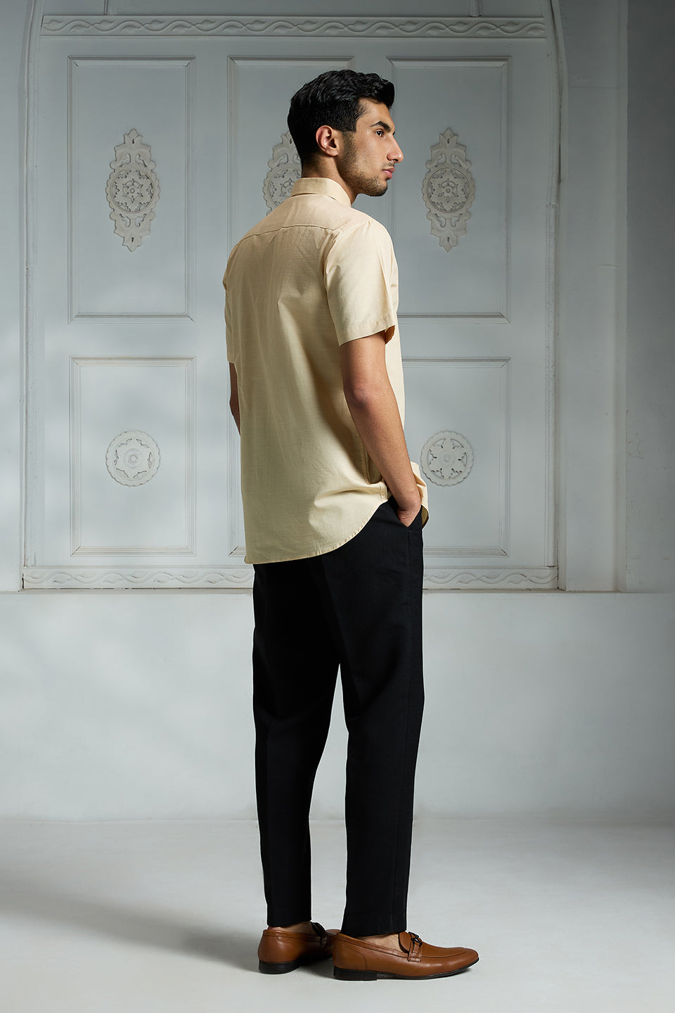 Beige Solid Shirt