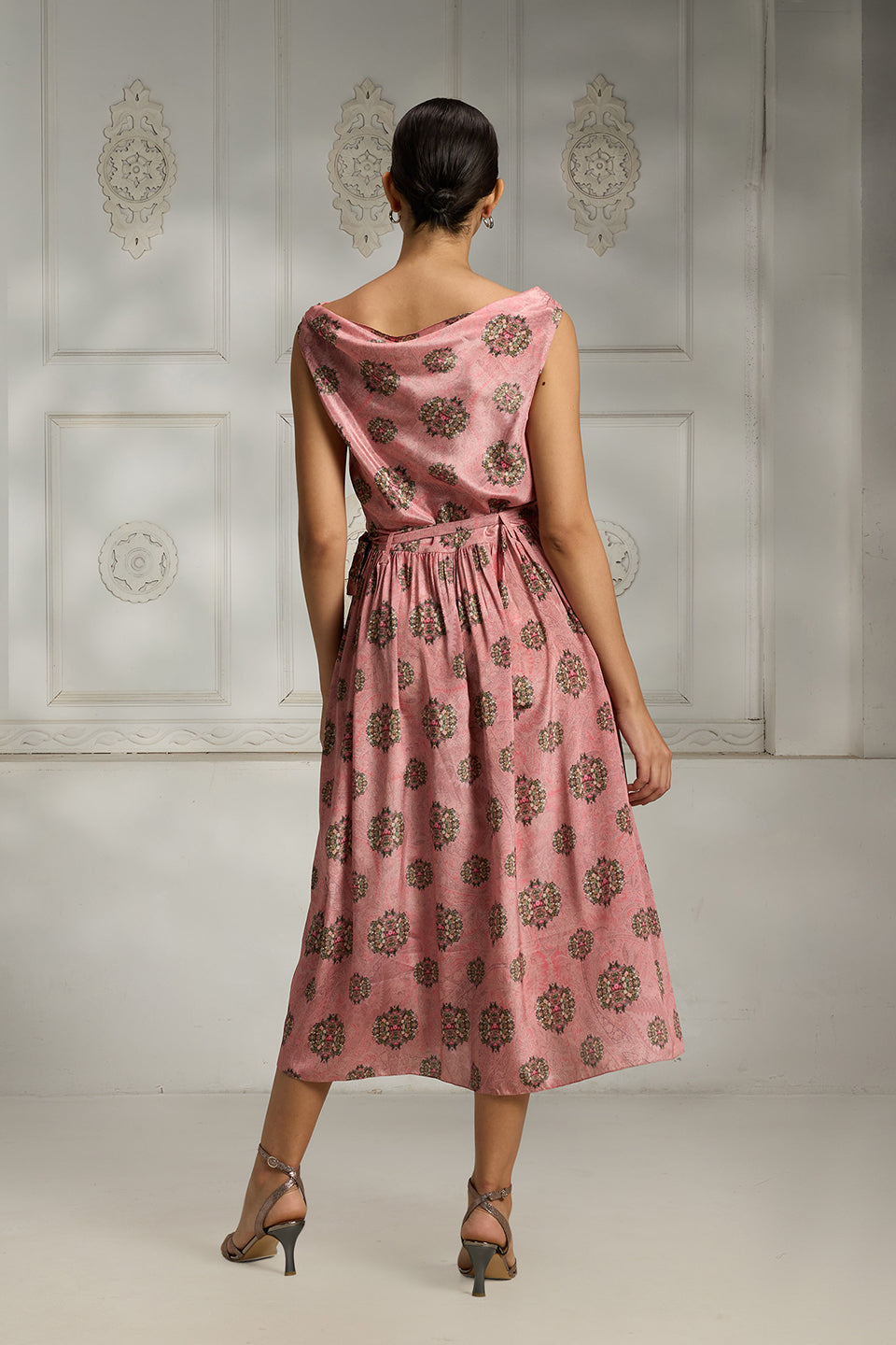 Cowl Neck Printed Dress