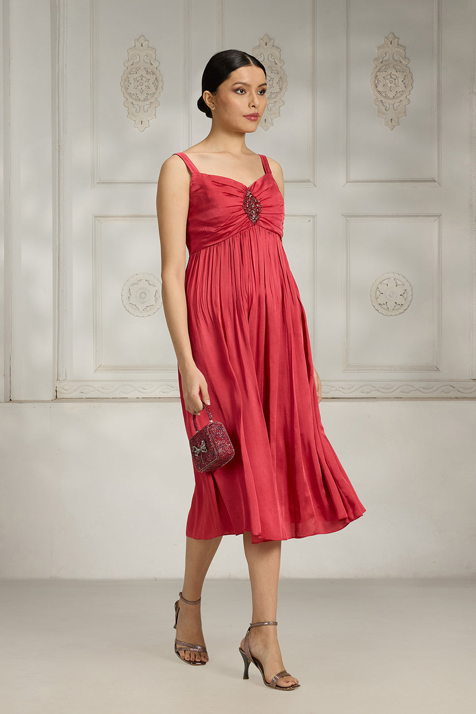 Red Embroidered Dress