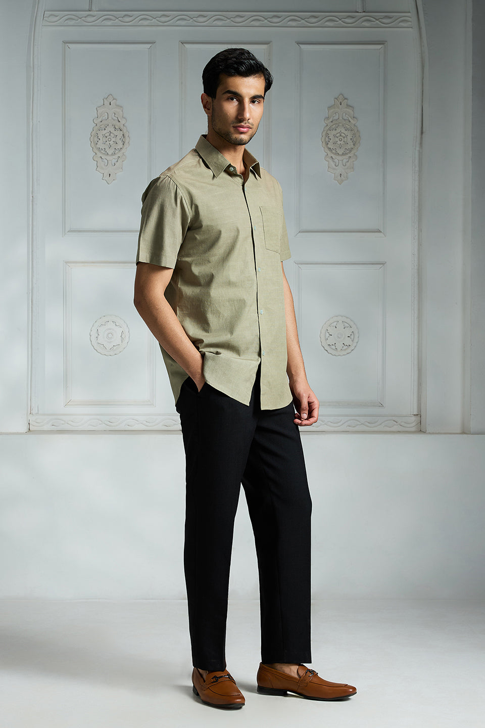 Green Casual Regular Fit Shirt