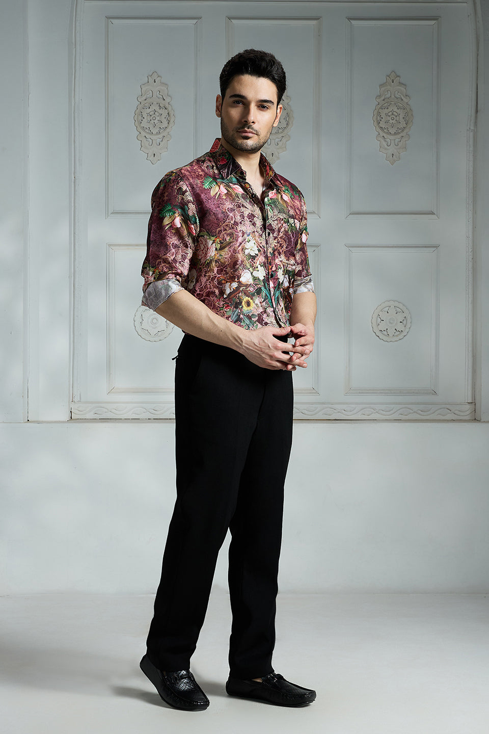 Maroon Printed Shirt
