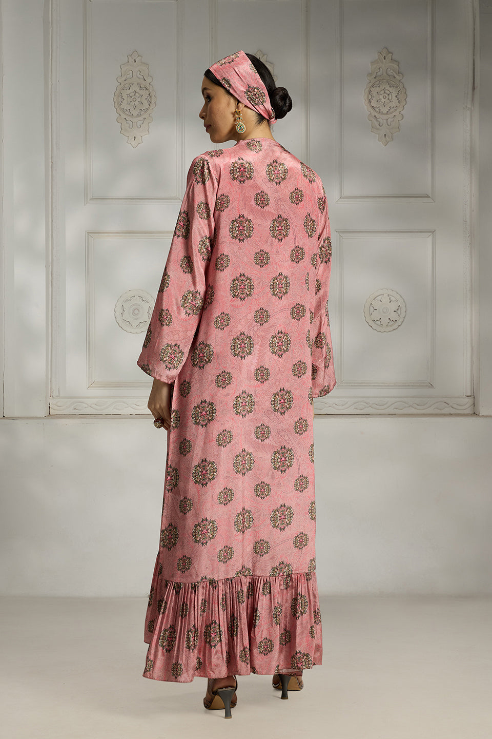 Pink Printed Cape Set