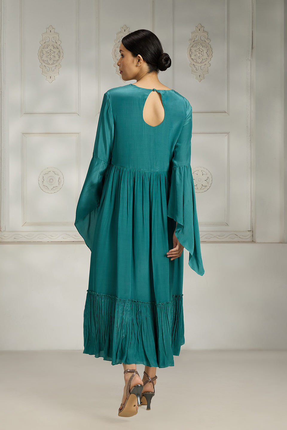 Teal Embroidered Dress