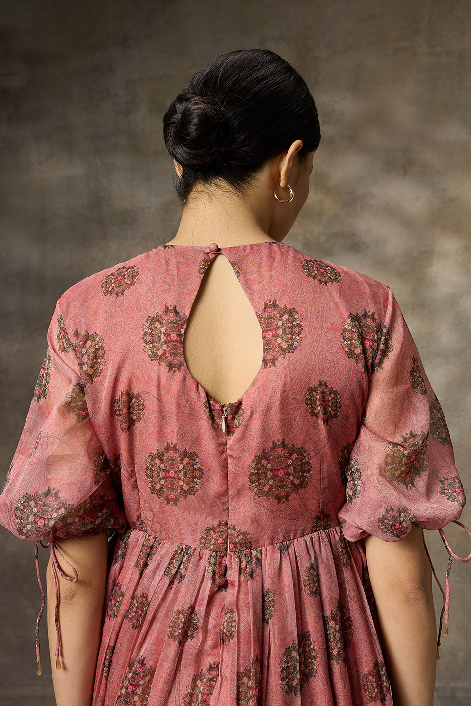 Pink Floral Printed Gown