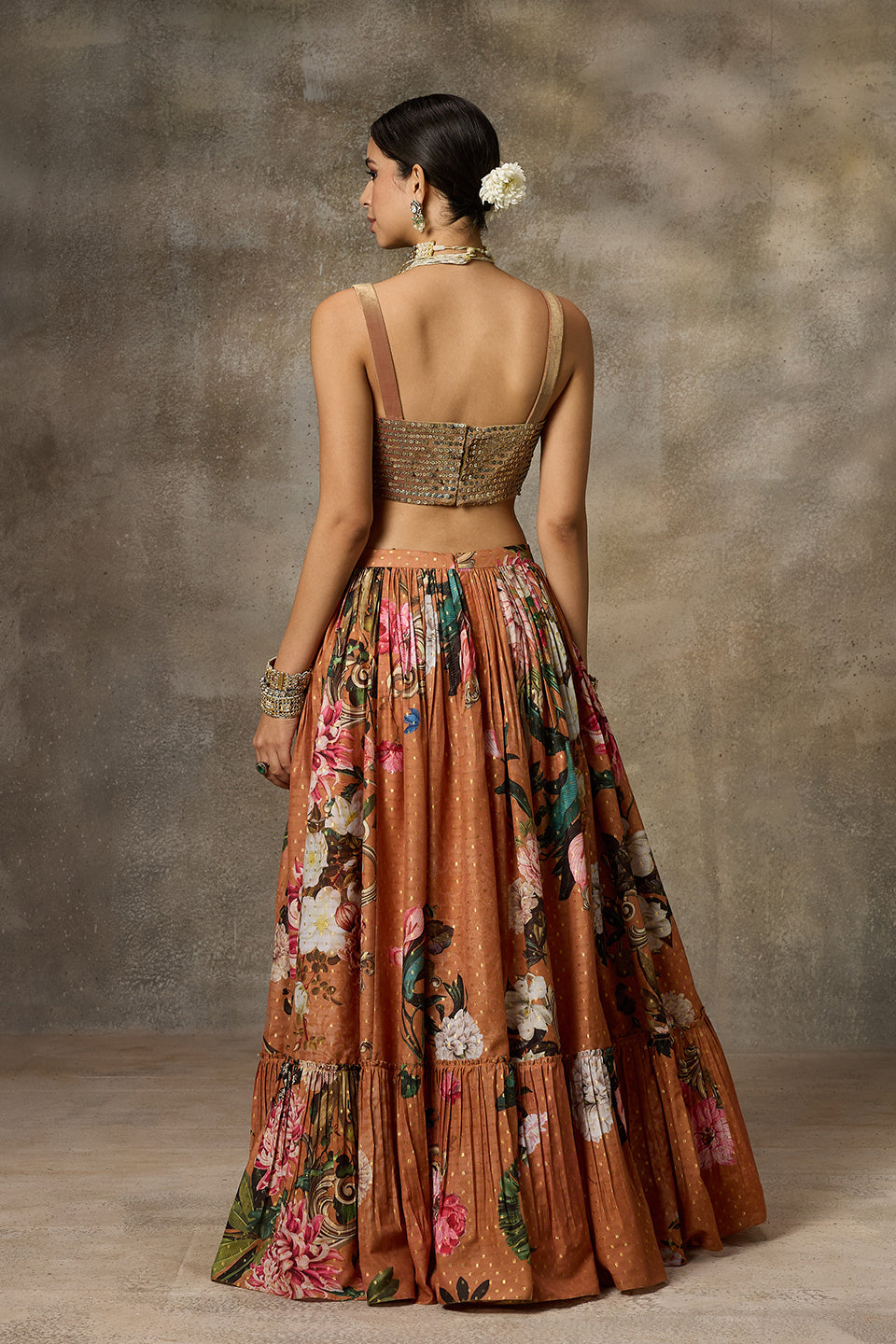 Rust and Gold Lehenga Set