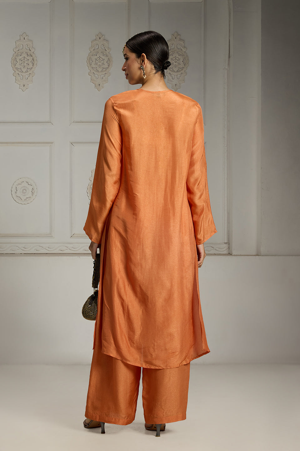 Orange Solid Tunic Set