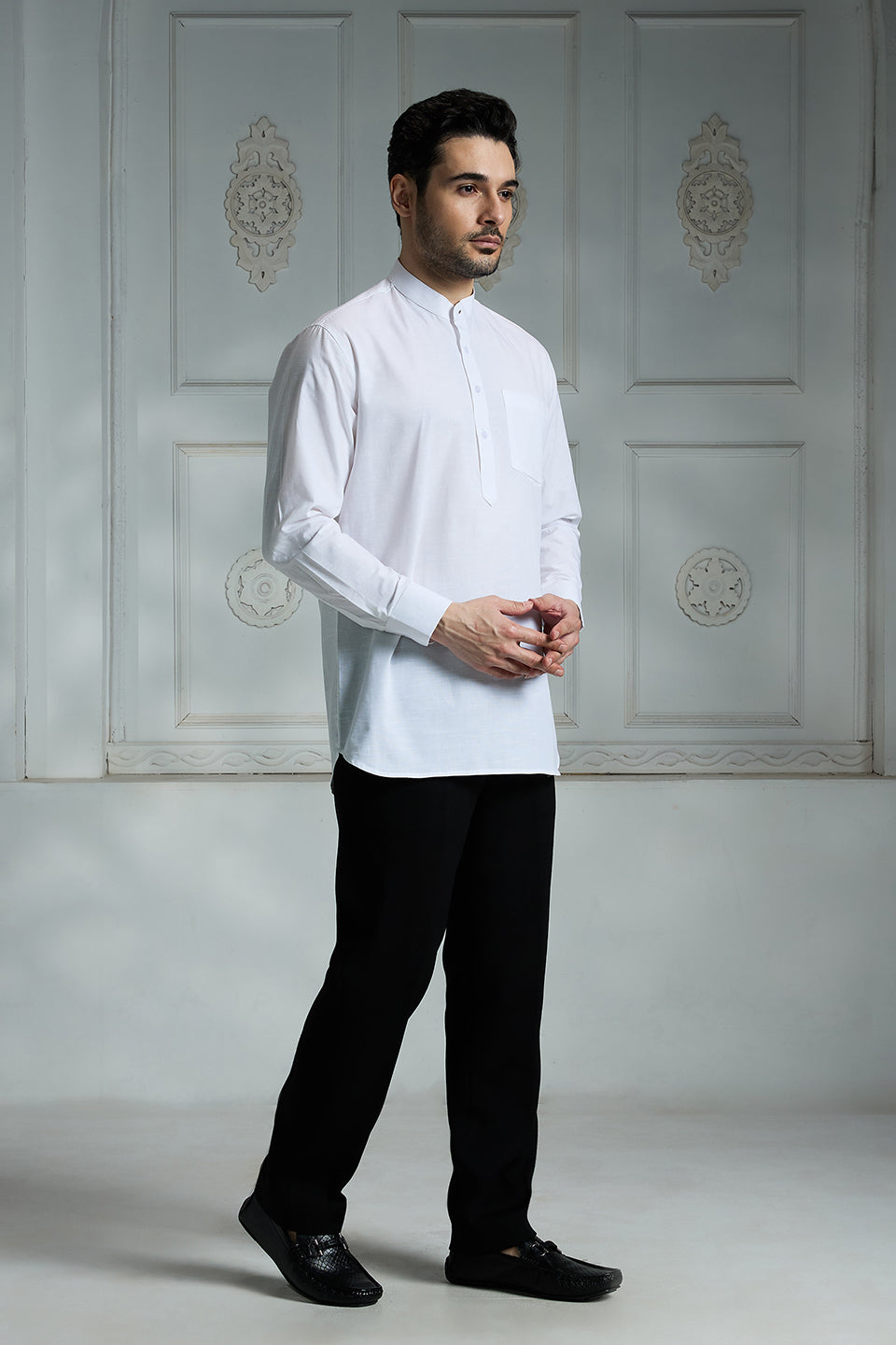 White Kurta Style Shirt