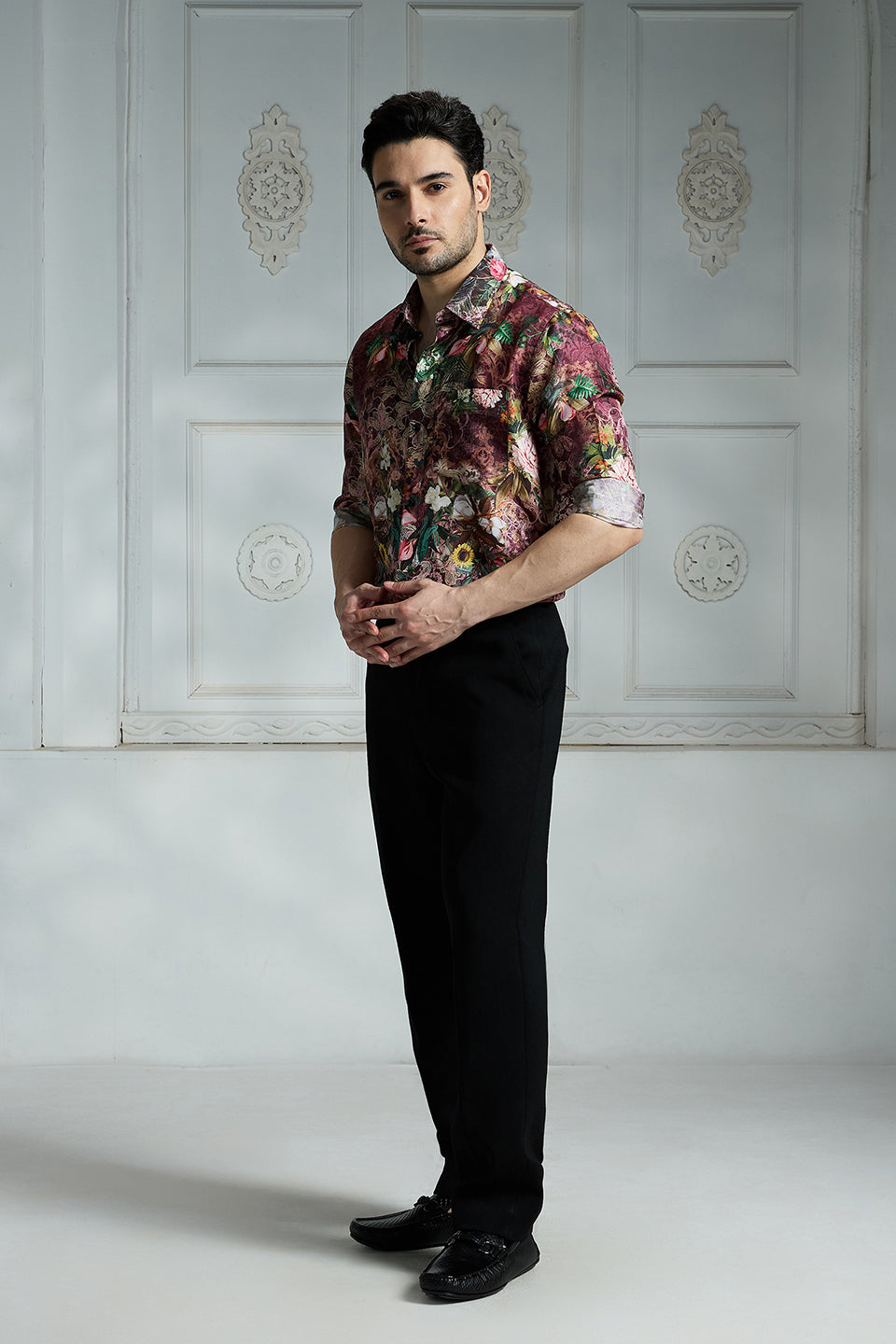 Maroon Printed Shirt
