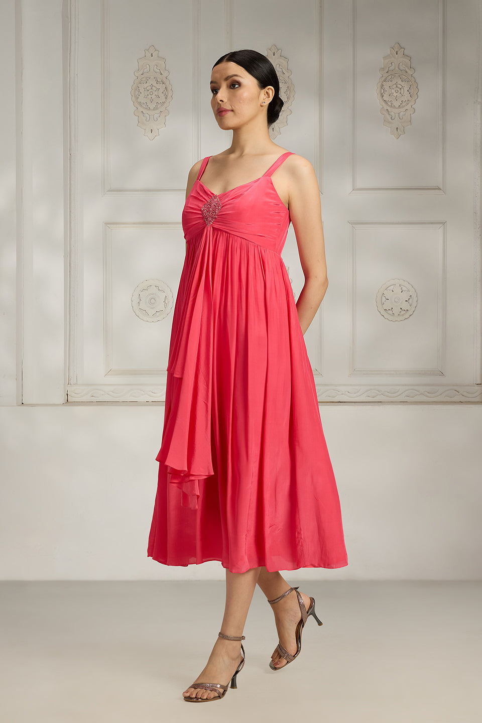 Fuchsia Embroidered Dress