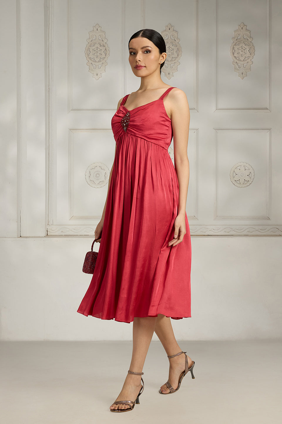Red Embroidered Dress