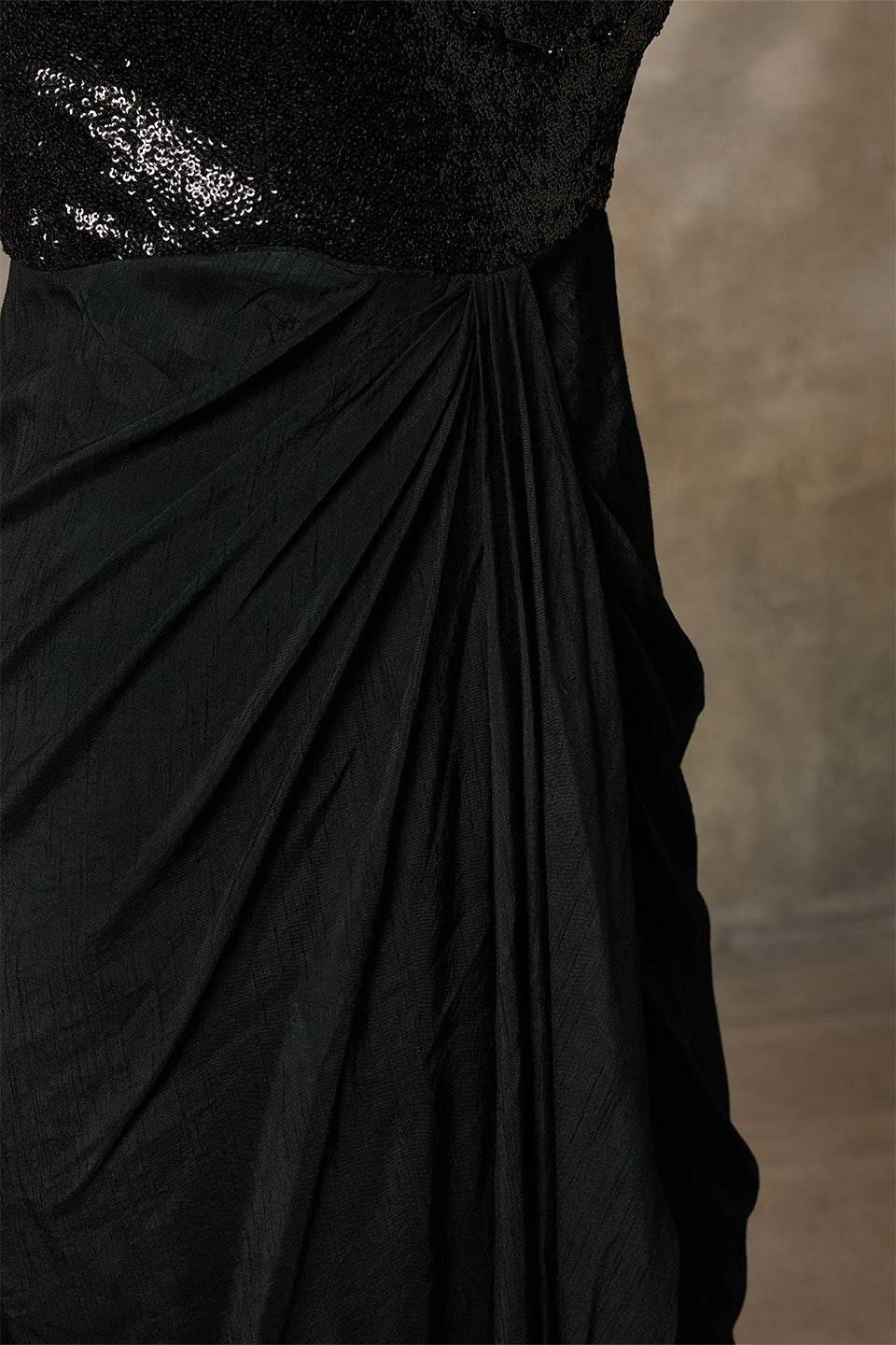 Black Draped Gown