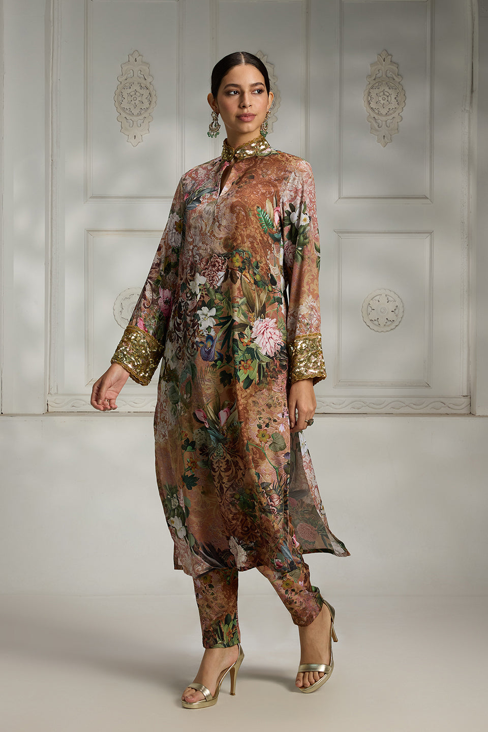 Rust Printed Tunic Set