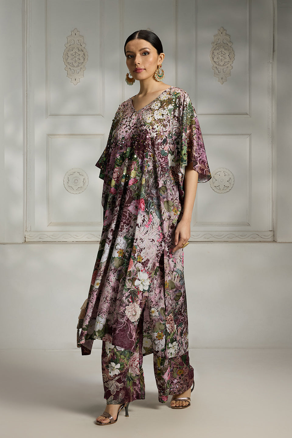 Maroon Printed Tunic Set