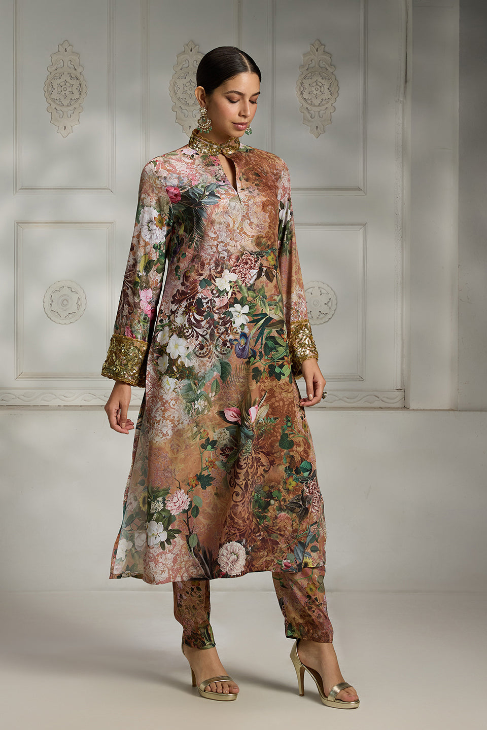 Rust Printed Tunic Set