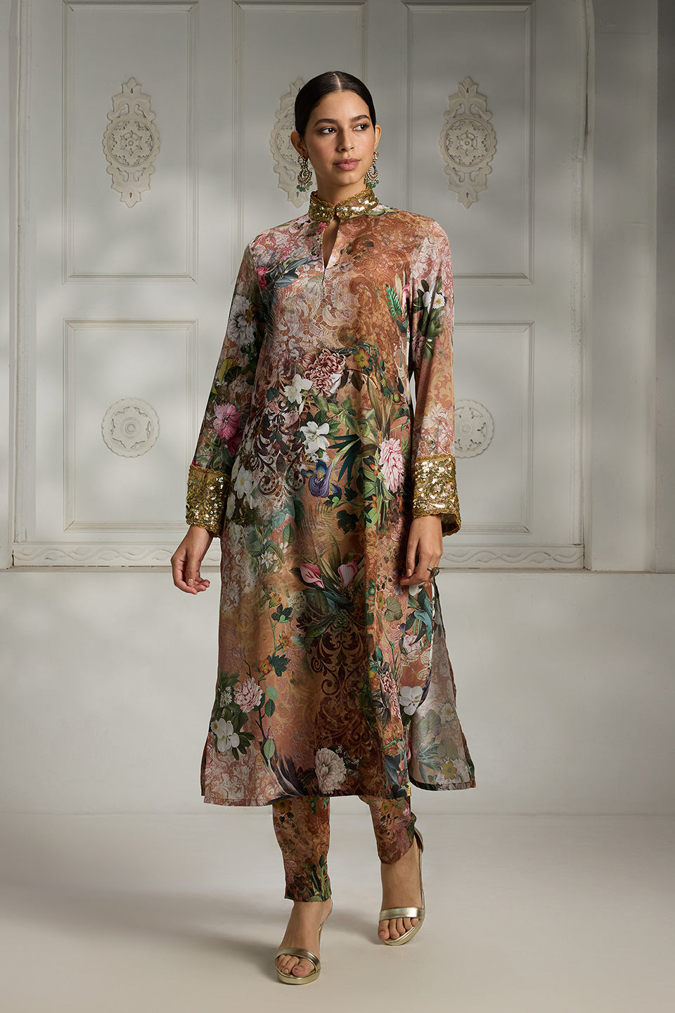 Rust Printed Tunic Set