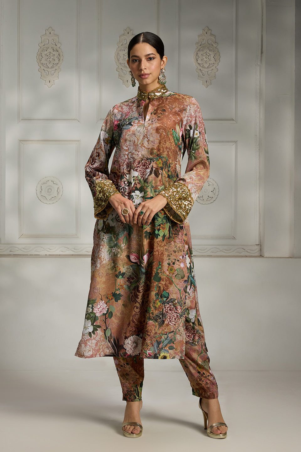 Rust Printed Tunic Set