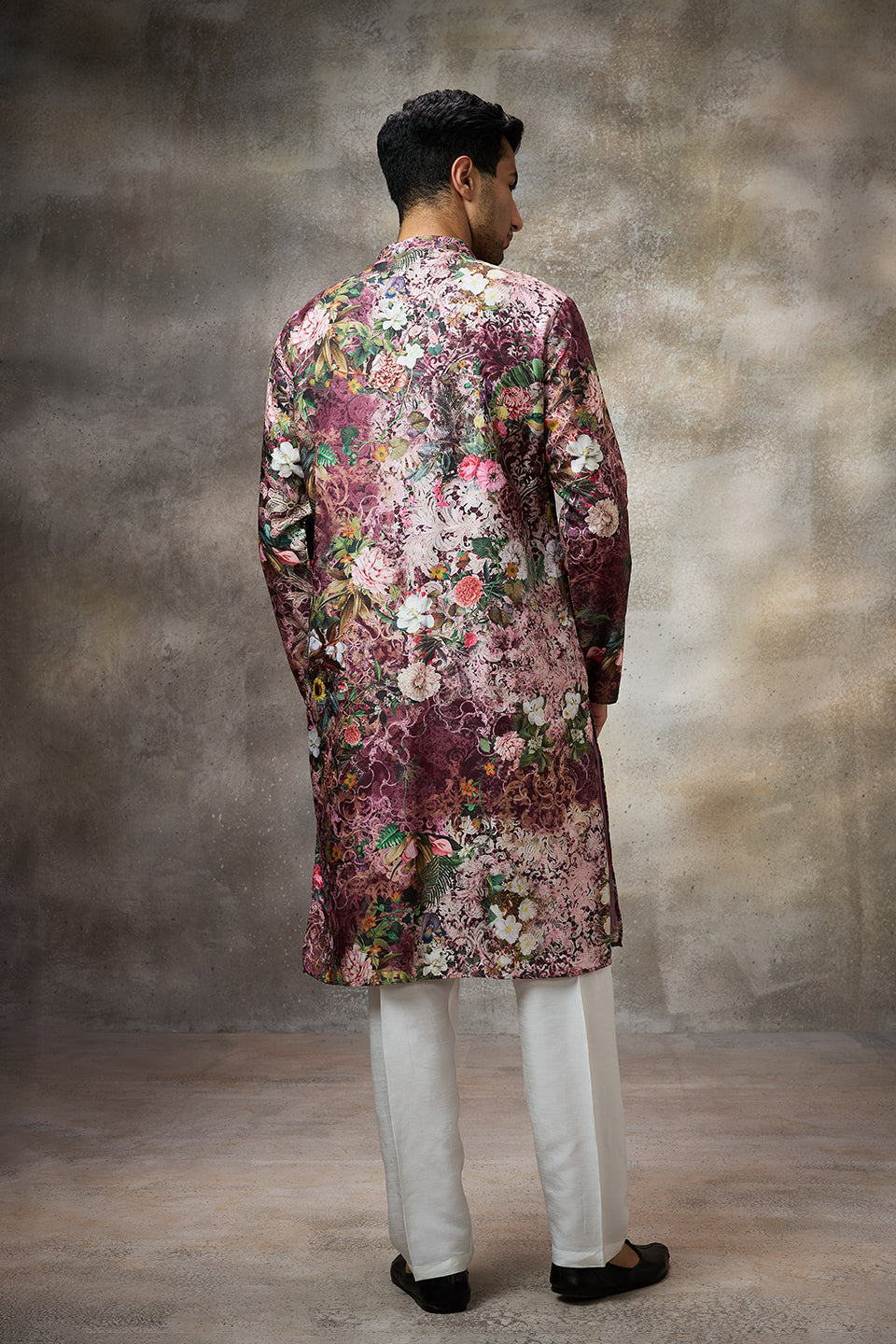 Maroon Botanical Printed Kurta Set