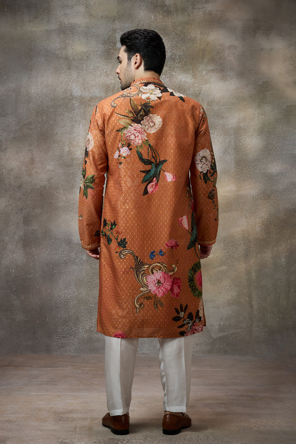 Rust Printed Kurta Set
