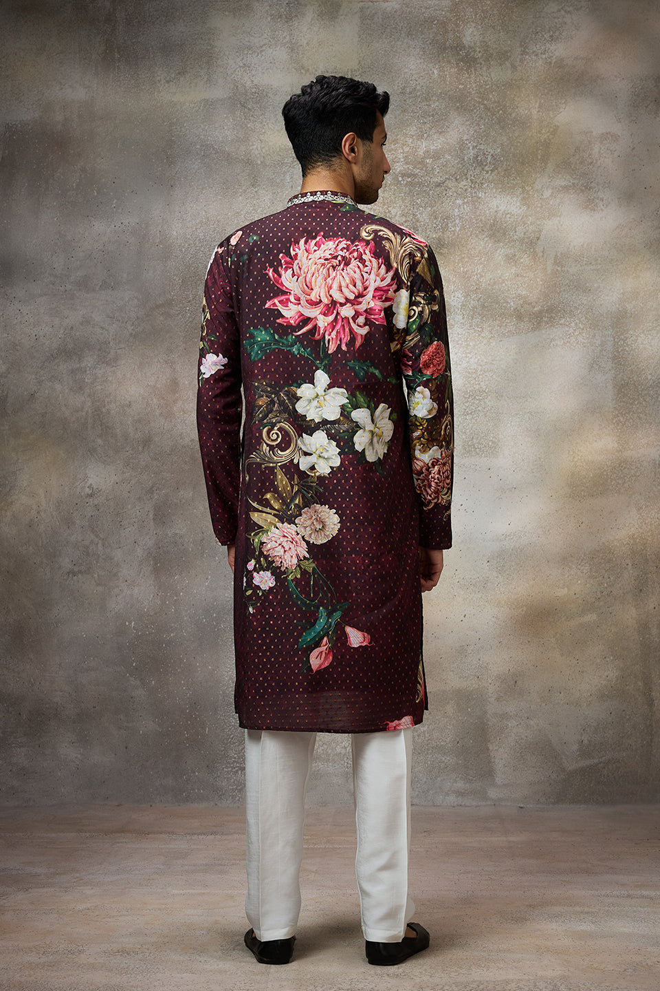 Maroon Printed Kurta Set
