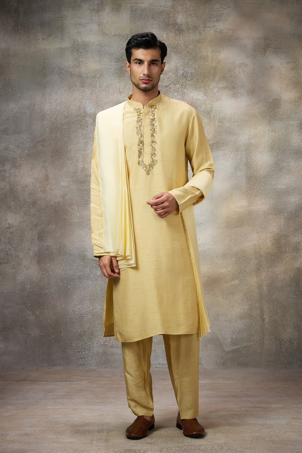 Yellow Embroidered Kurta Set