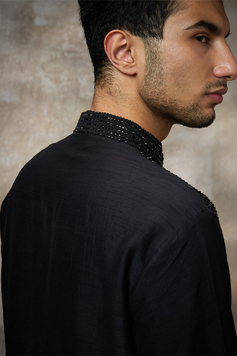 Black Embroidered Kurta Set