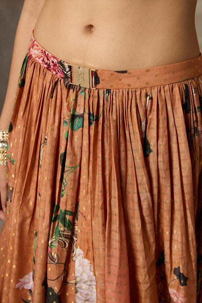 Rust and Gold Lehenga Set