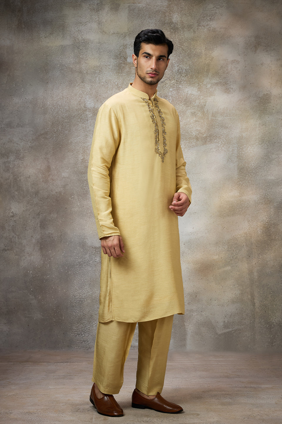 Yellow Embroidered Kurta Set