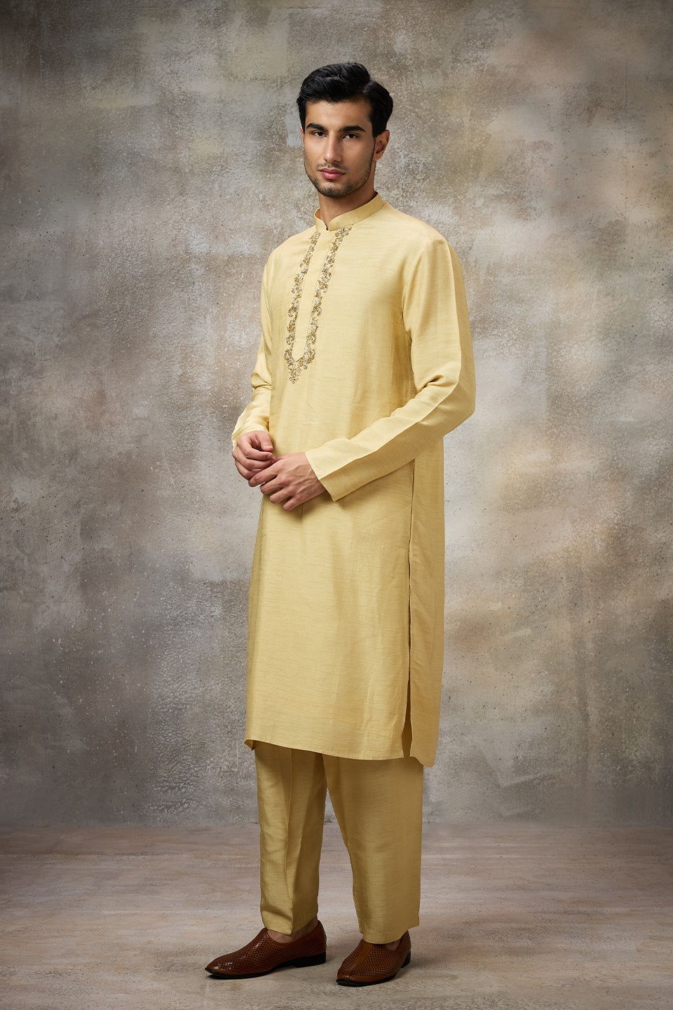 Yellow Embroidered Kurta Set
